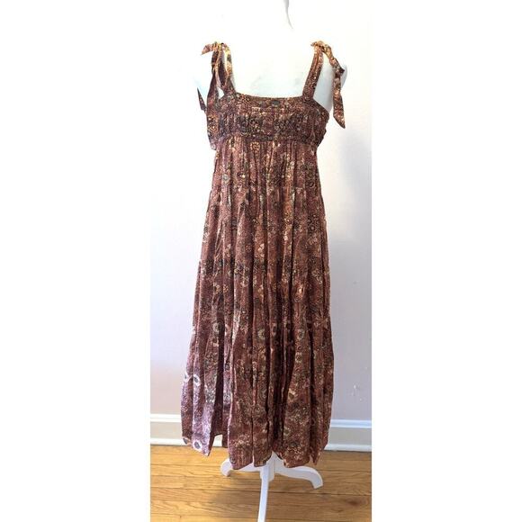 ULLA JOHNSON Cordelia Floral Print Feminine Maxi Dress Tie Straps Size 2 - Picture 5 of 8